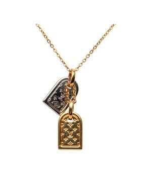 Louis Vuitton Nanogram Pendant Necklace Gold Plated